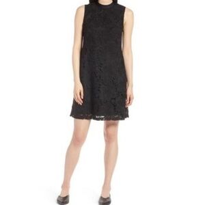 Halogen lace overlay sleeveless shift dress -small